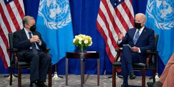 ملاقات بایدن و دبیرکل سازمان ملل، گوترش: آمریکا به چندجانبه گرایی متعهد باشد
